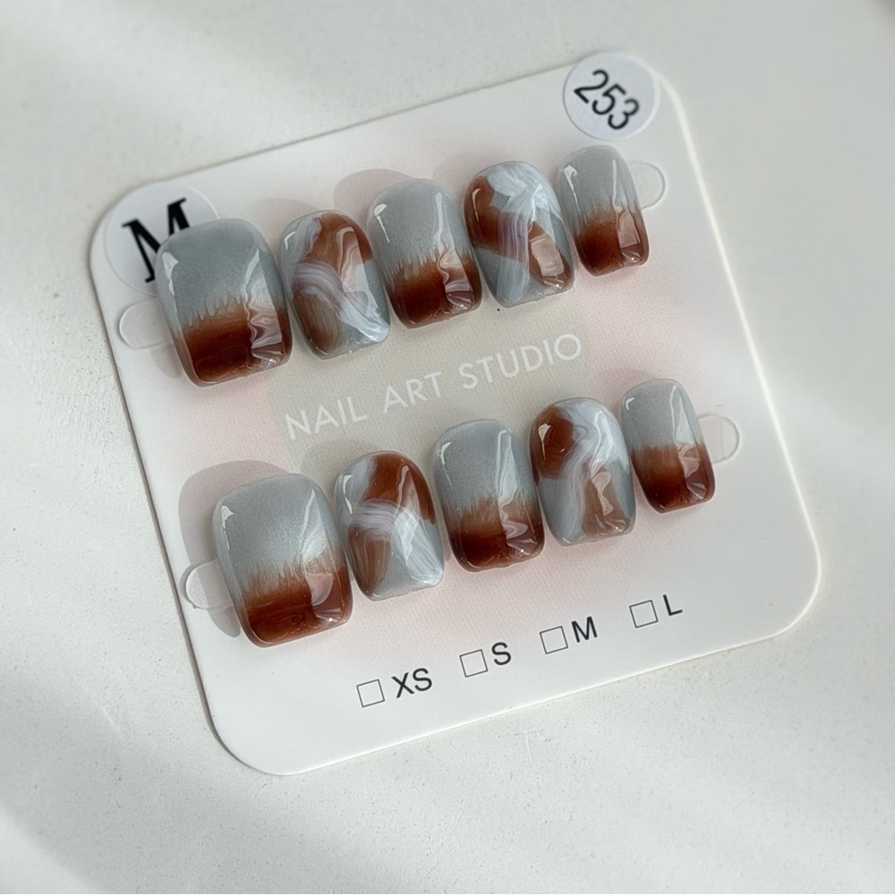 Handmade Press-On Nails Size M | Reusable | Full Set w/ Prep Kit | Brand New 383
